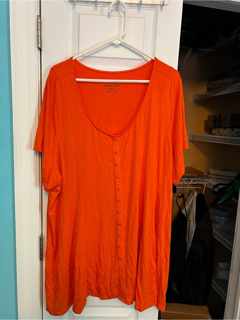 torrid Orange Button-Front Short Sleeve Blouse